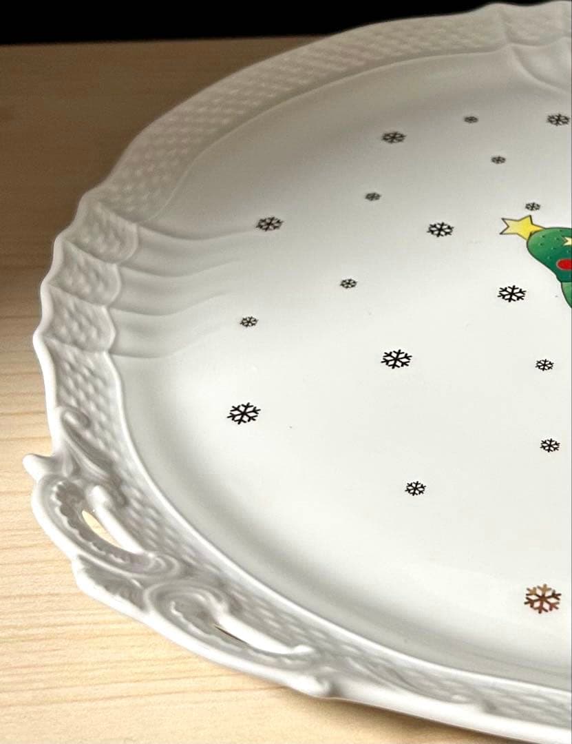 リチャードジノリ　クリスマスタイム　ケーキ タルト専用トレイ　34.5cm
