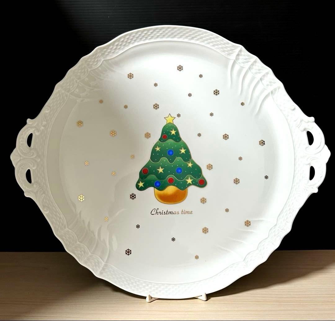 リチャードジノリ　クリスマスタイム　ケーキ タルト専用トレイ　34.5cm