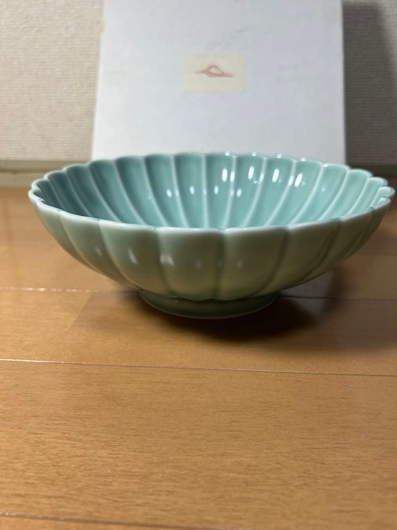 400 深川製磁　青磁　菊割鉢　未使用