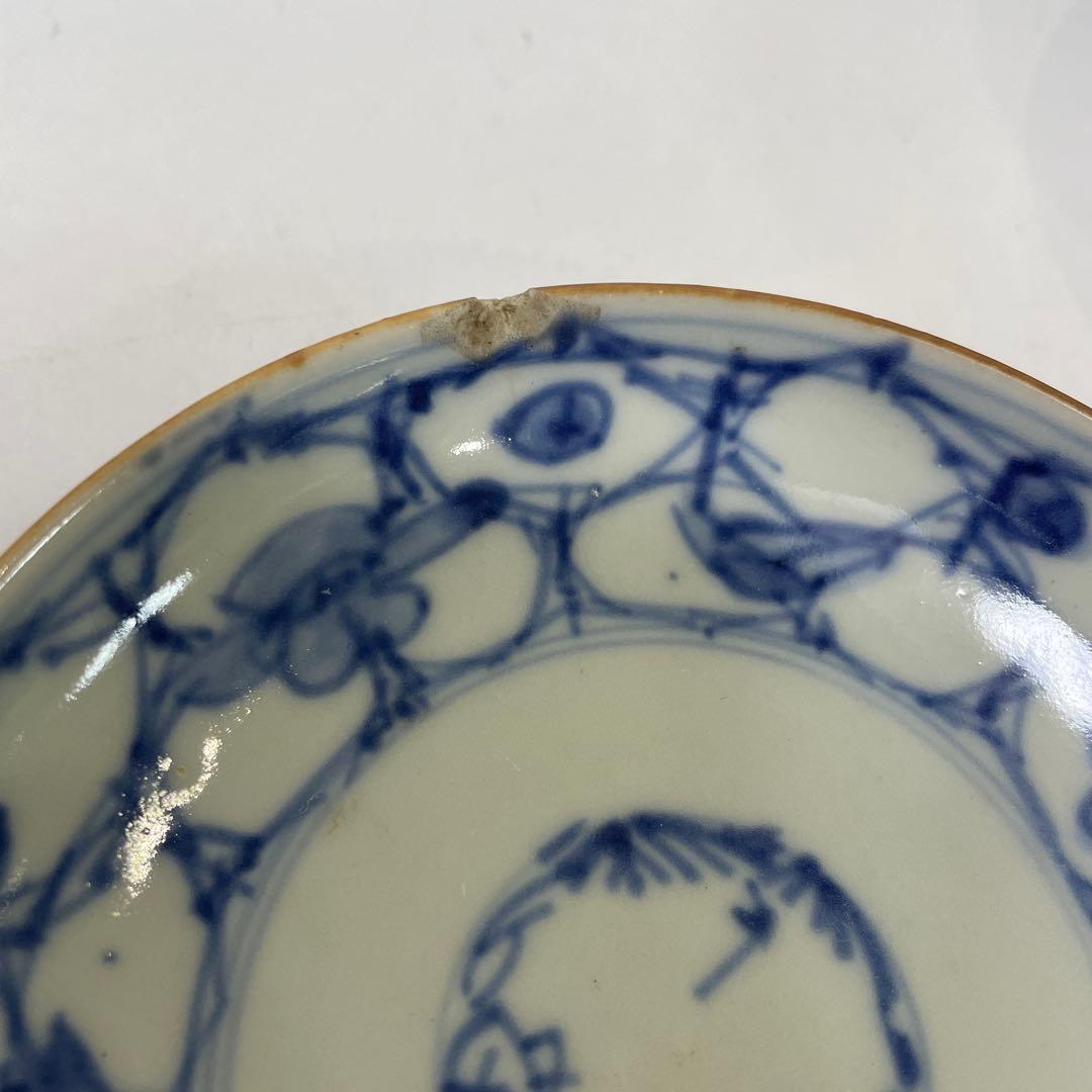 【現状品】古伊万里 染付 花柄 小平皿 13枚 割烹 アンティーク 懐石 ①