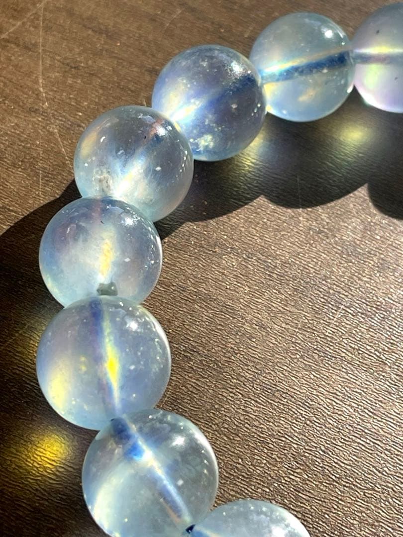 【極美】ピンクアクアマリンブレス12㎜（新品未使用）淡色　希少　透明感　高品質