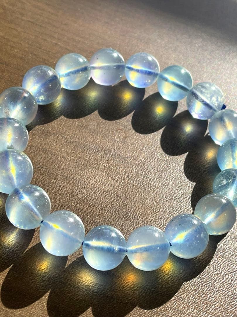 【極美】ピンクアクアマリンブレス12㎜（新品未使用）淡色　希少　透明感　高品質