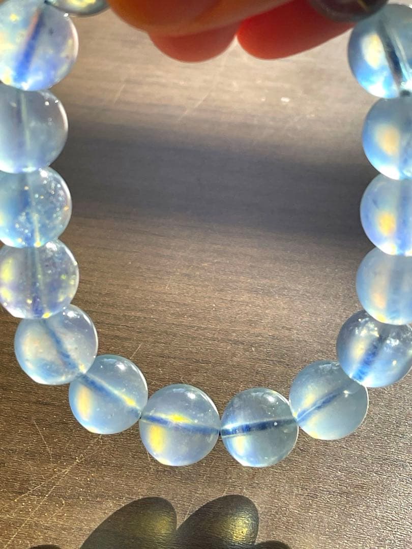 【極美】ピンクアクアマリンブレス12㎜（新品未使用）淡色　希少　透明感　高品質