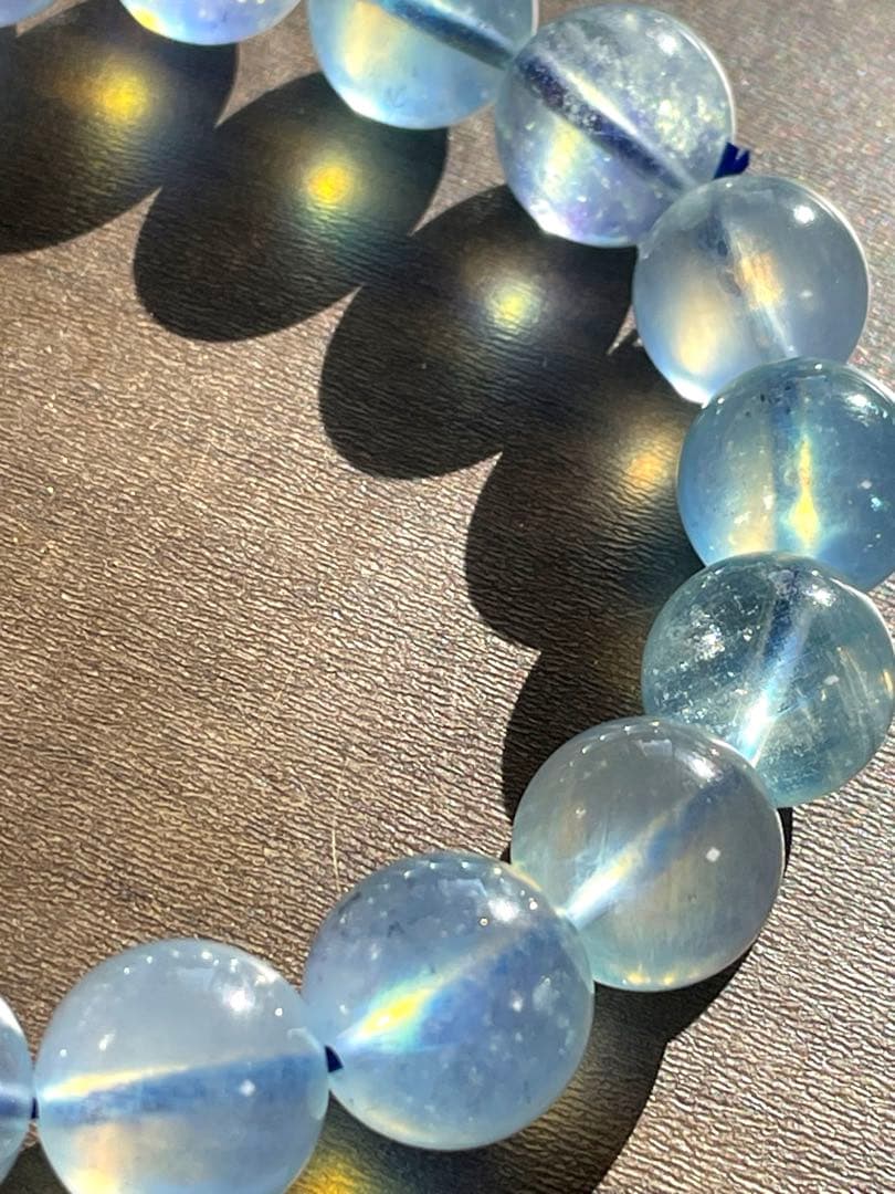 【極美】ピンクアクアマリンブレス12㎜（新品未使用）淡色　希少　透明感　高品質