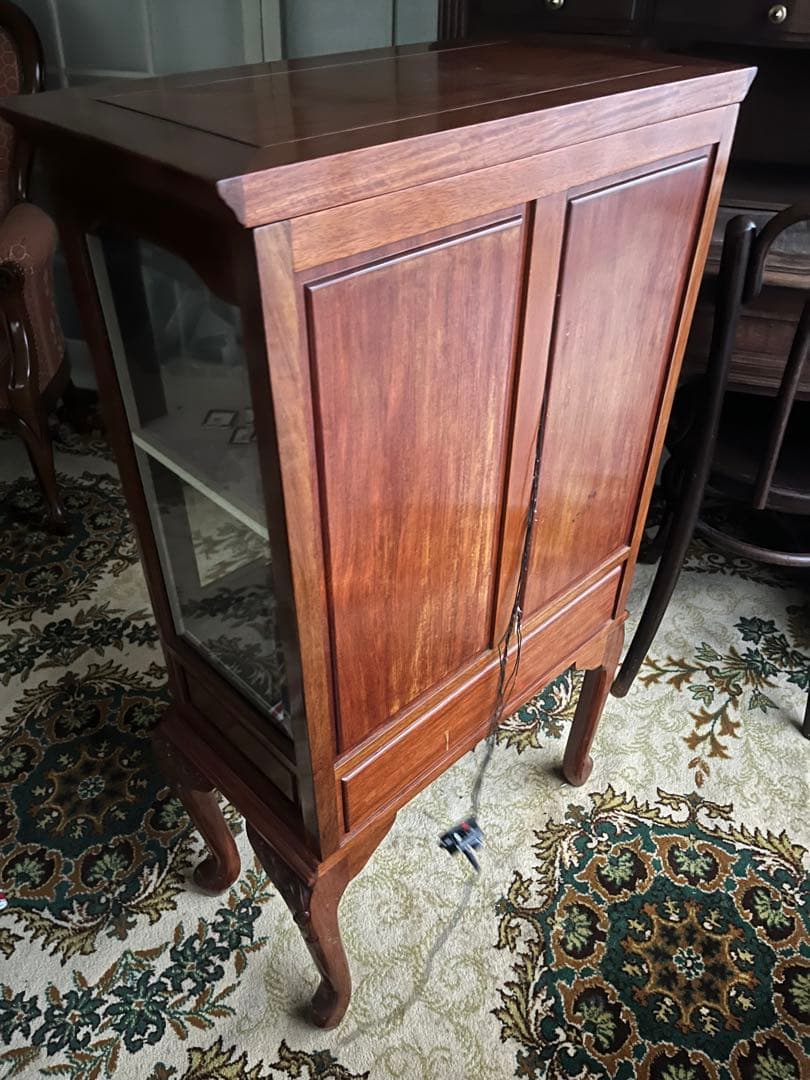 猫脚 ガラスキャビネット 作家 ミニチュア ドールハウス 飾り棚 セット