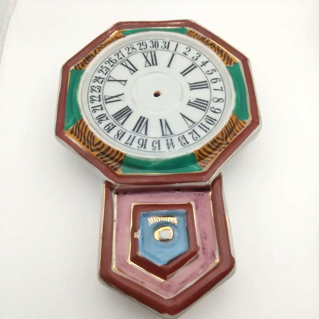 値下【希少美品・戦前】 陶器の掛時計型花瓶 日本製３個