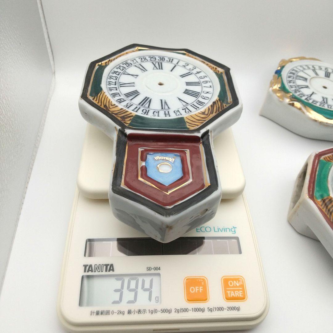 値下【希少美品・戦前】 陶器の掛時計型花瓶 日本製３個