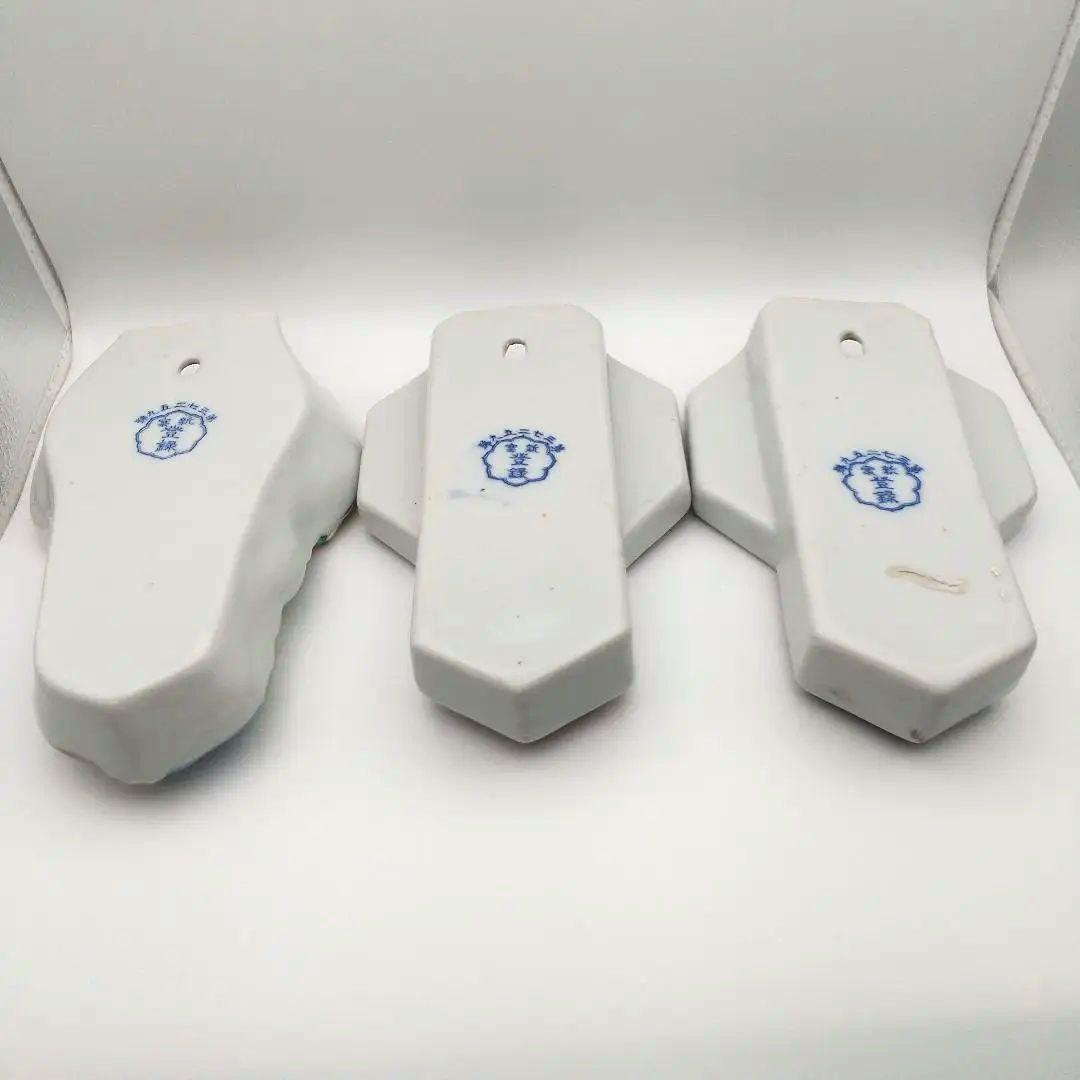 値下【希少美品・戦前】 陶器の掛時計型花瓶 日本製３個