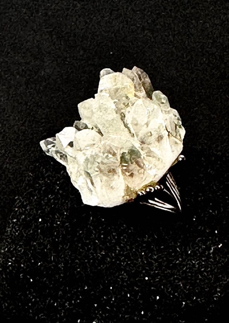 ヒマラヤ水晶 クラスタ原石リング 一点物 クラシカル台座 大粒