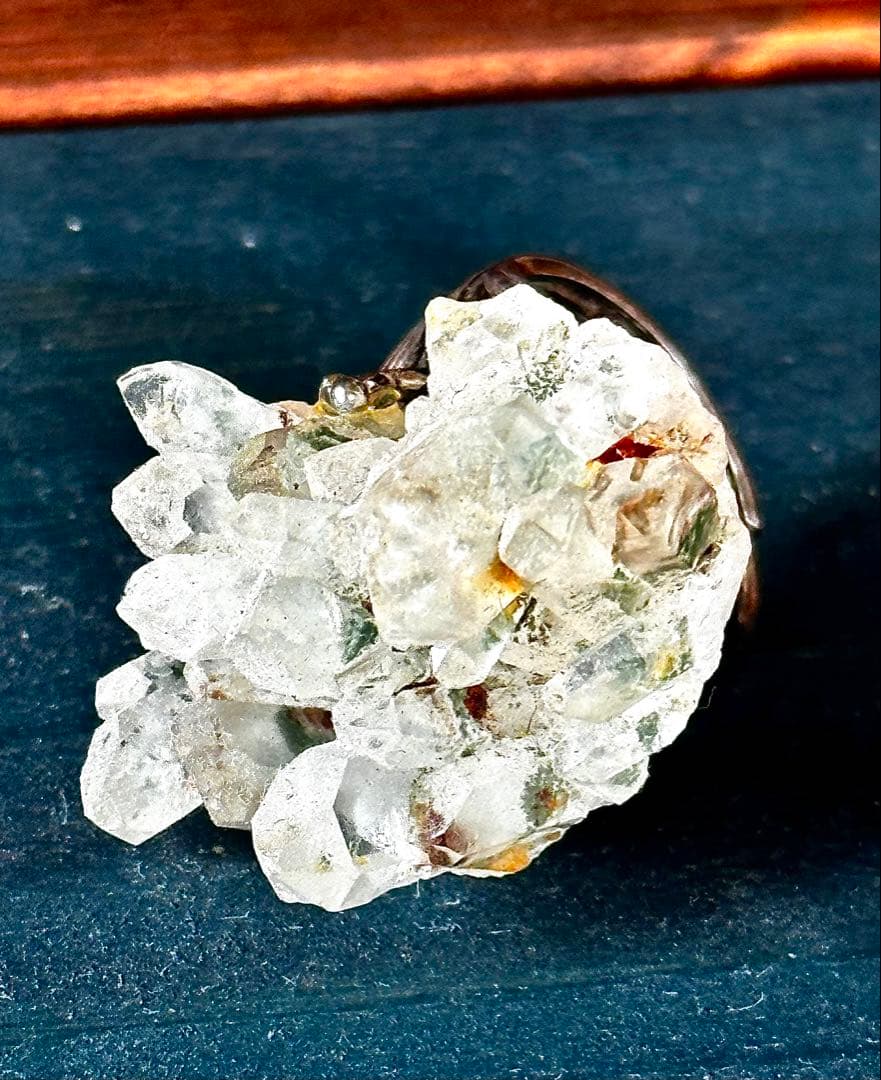 ヒマラヤ水晶 クラスタ原石リング 一点物 クラシカル台座 大粒