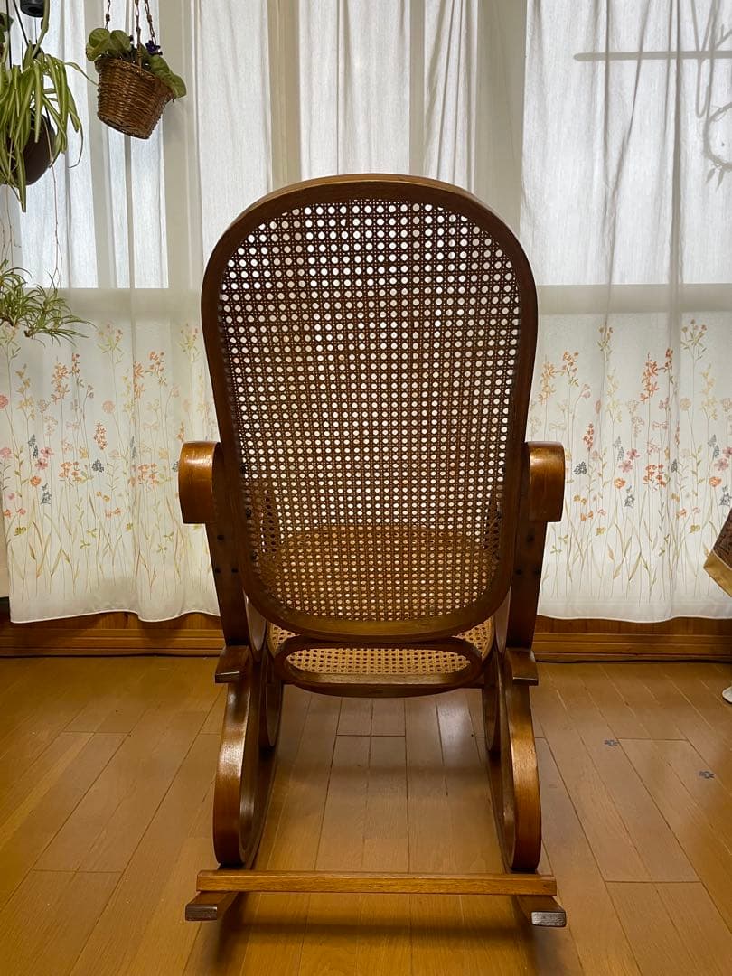 ラタンロッキングチェア軽量　レトロ　アンティーク