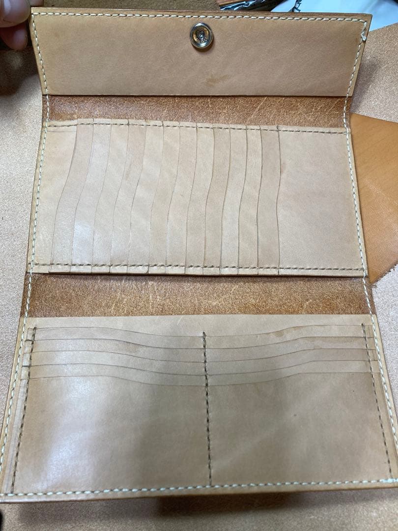 レザー フラップ式 カードケースキャメル