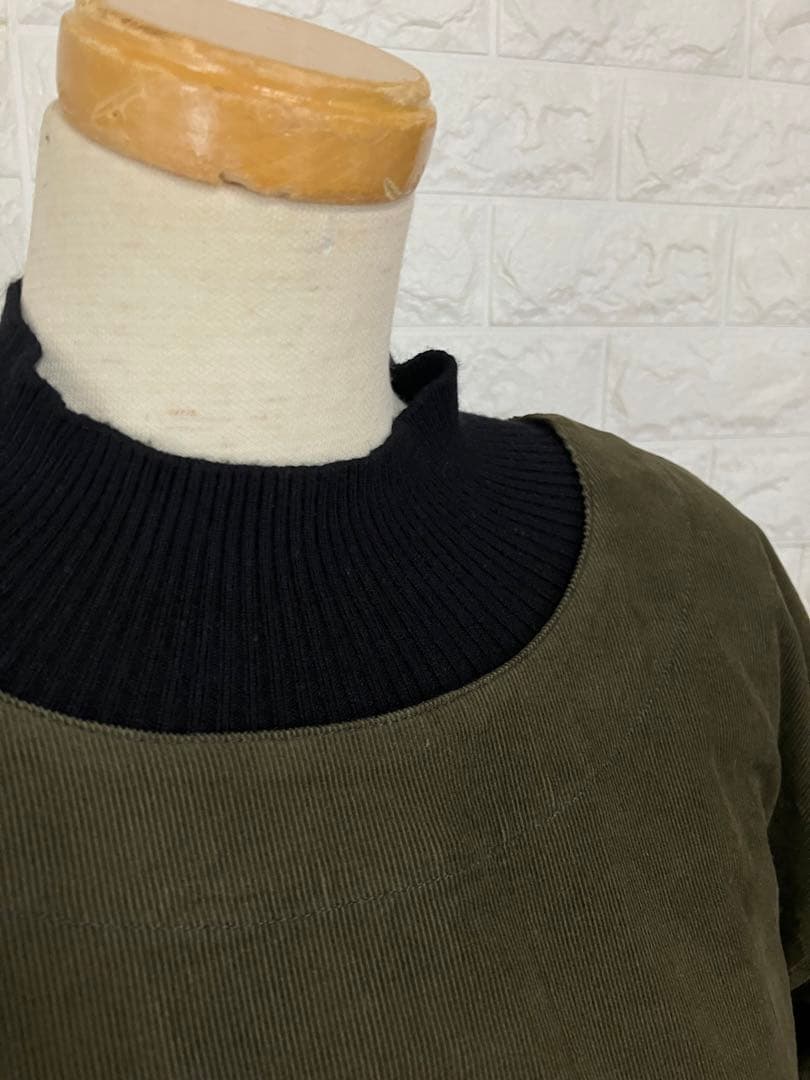 新品☆カーキーコールテンエプロン☆えぷろん割烹着