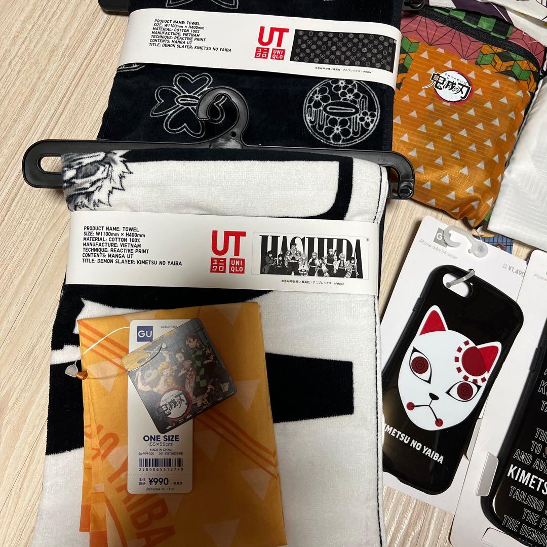 (^-^)GU・UNIQLO鬼滅の刃タオル・バッグ色々グッズセット*