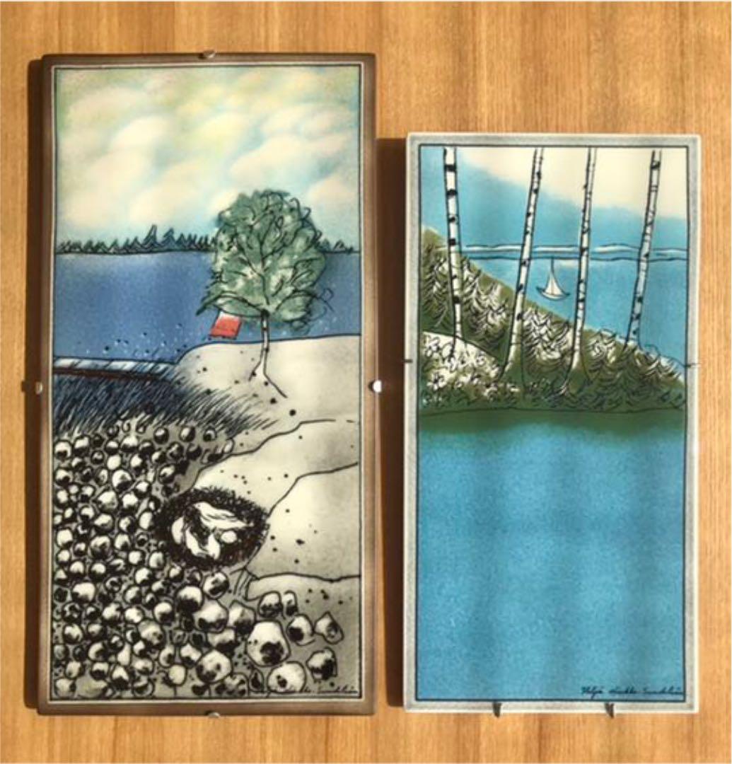 【参考画像】ARABIA ヘルヤ 3枚セット陶板画 サイズ比較用