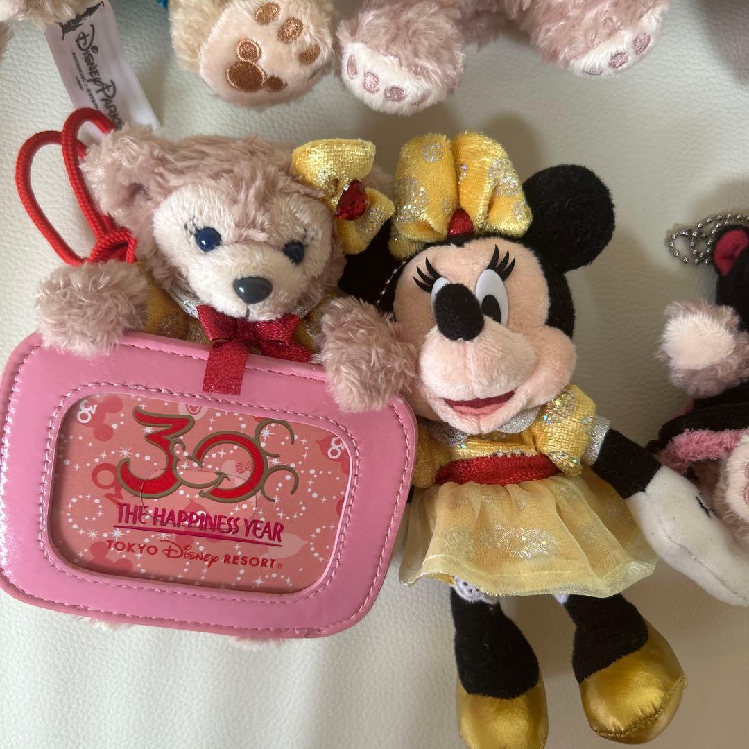 ダッフィー・シェリーメイ・ミニー　ぬいぐるみバッチ　ストラップ　パスケース
