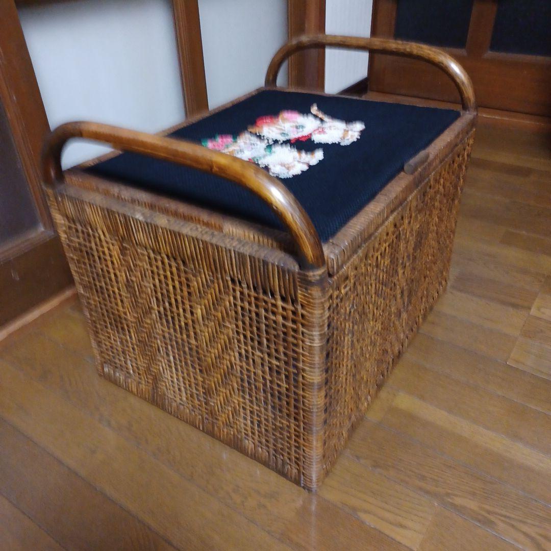 ヴィンテージ　オールドラタン　バスケット　レトロ　リメイク品