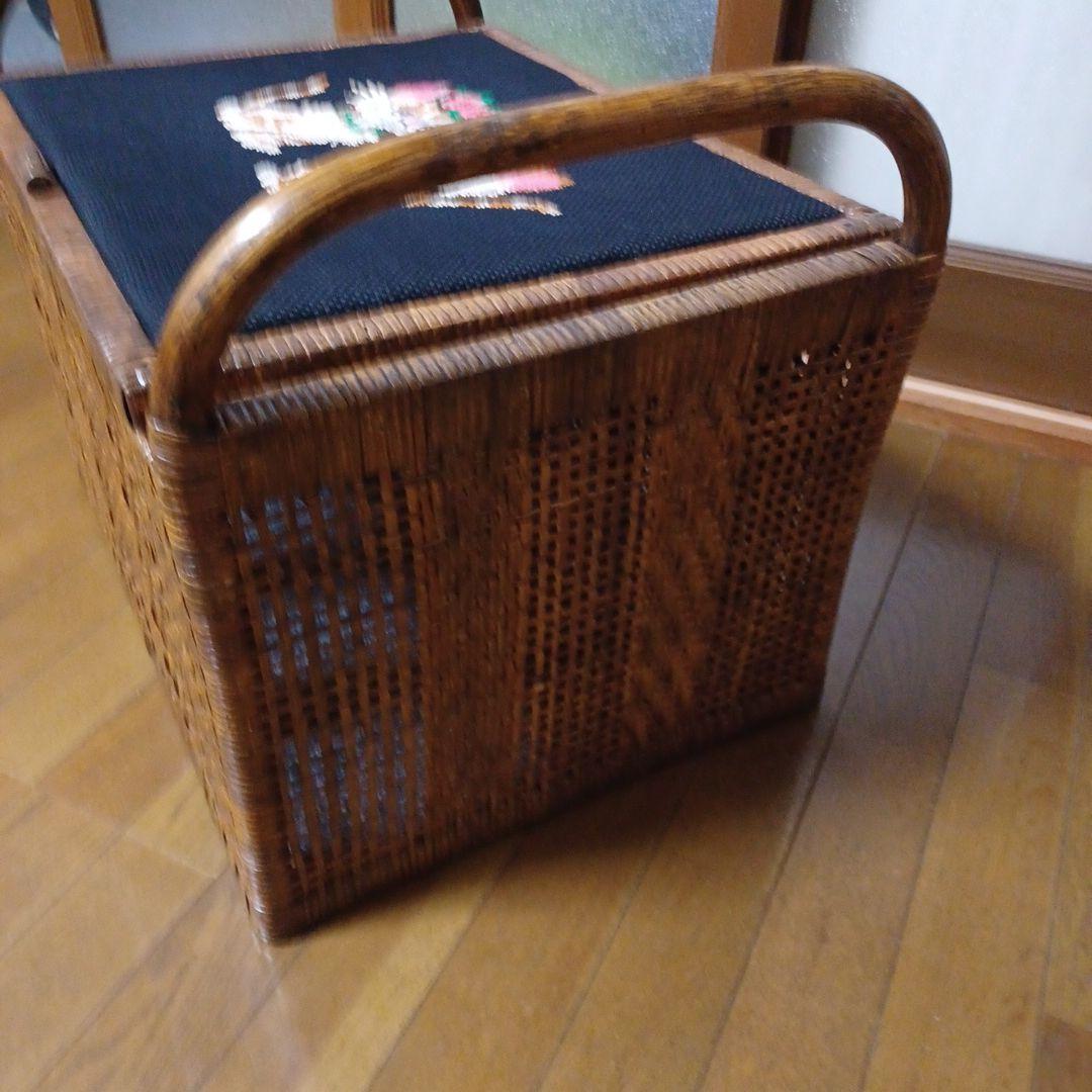 ヴィンテージ　オールドラタン　バスケット　レトロ　リメイク品