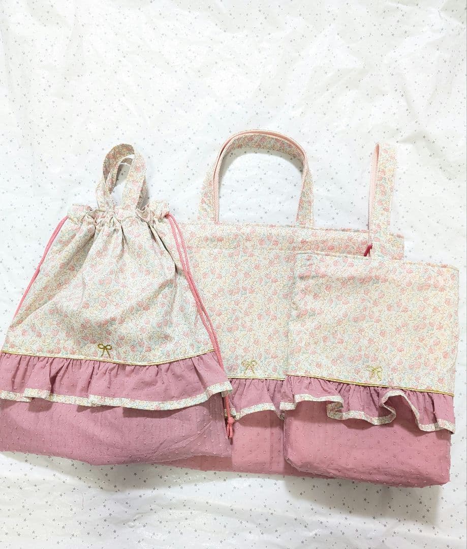 リバティ レッスンバッグ上履き入れ 体操服袋ハンドメイド　アシュテッド