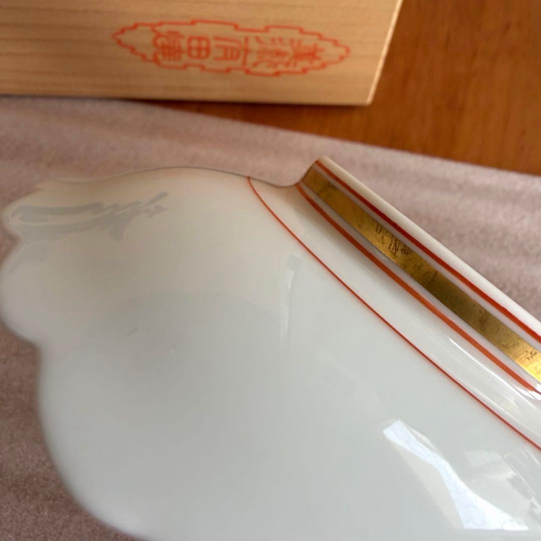 深川製磁 赤絵丸紋 銘々皿揃 5枚セット