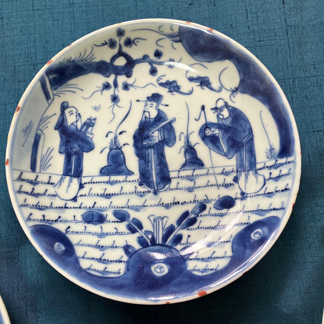 古染付皿6客 アンティーク