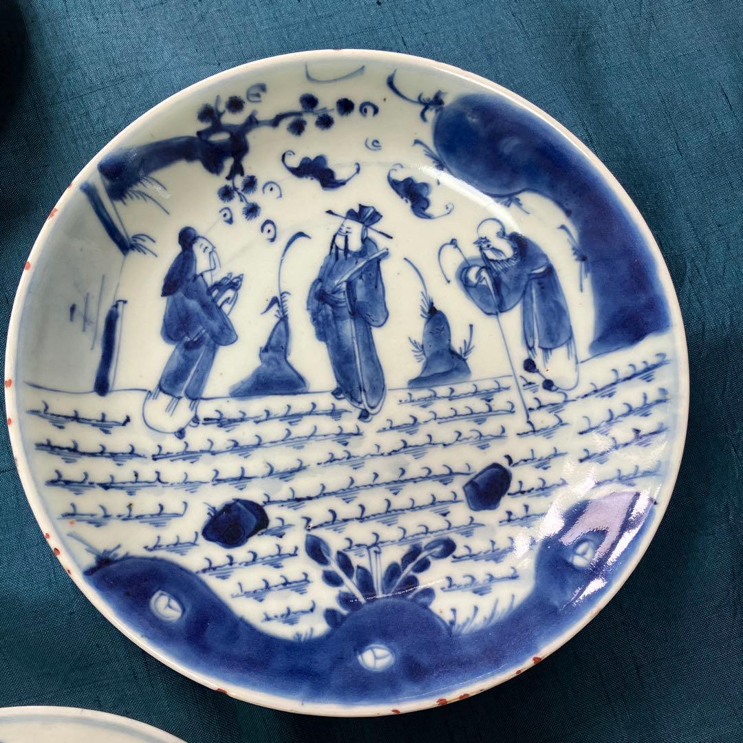 古染付皿6客 アンティーク