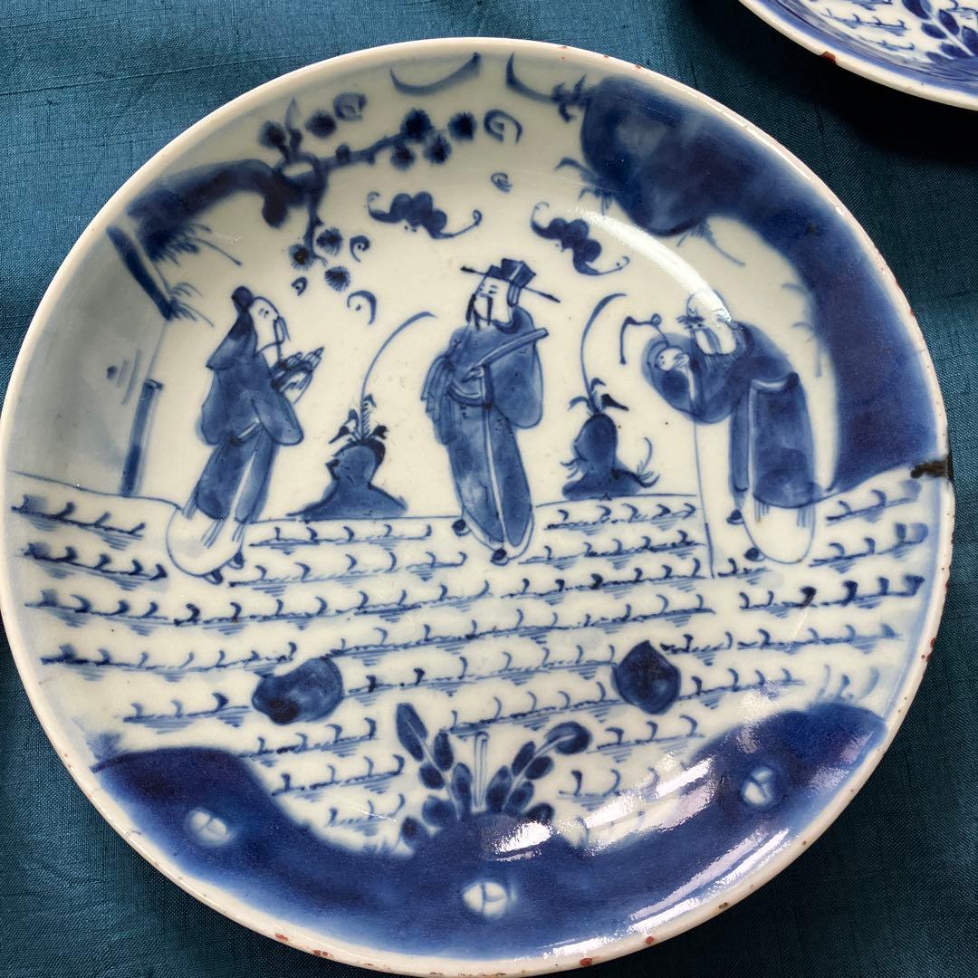 古染付皿6客 アンティーク