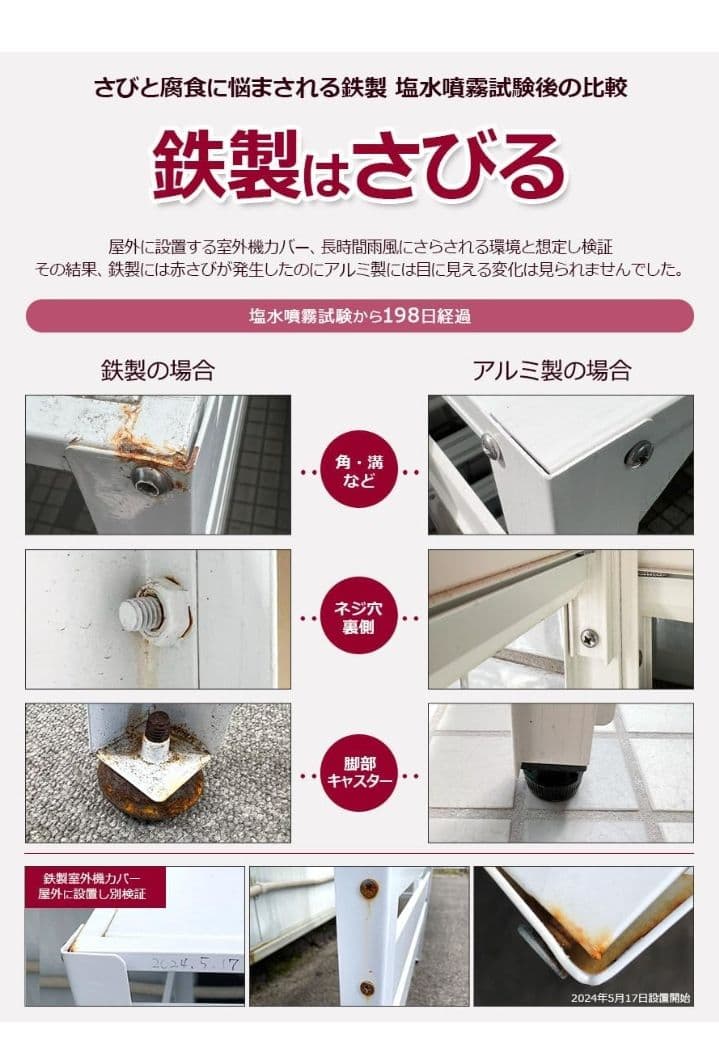 エアコンカバー 室外機カバー ブラウン アルミ合金