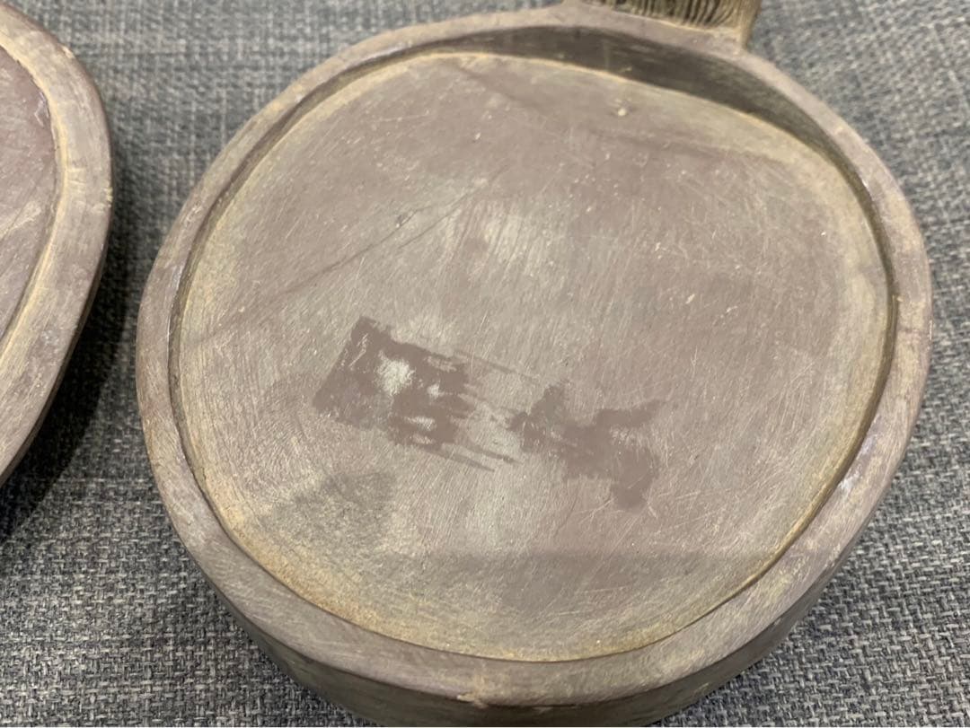 唐物 中国古玩 中国亀硯 亀 硯 16×11cm 重さ1240g 箱 骨董