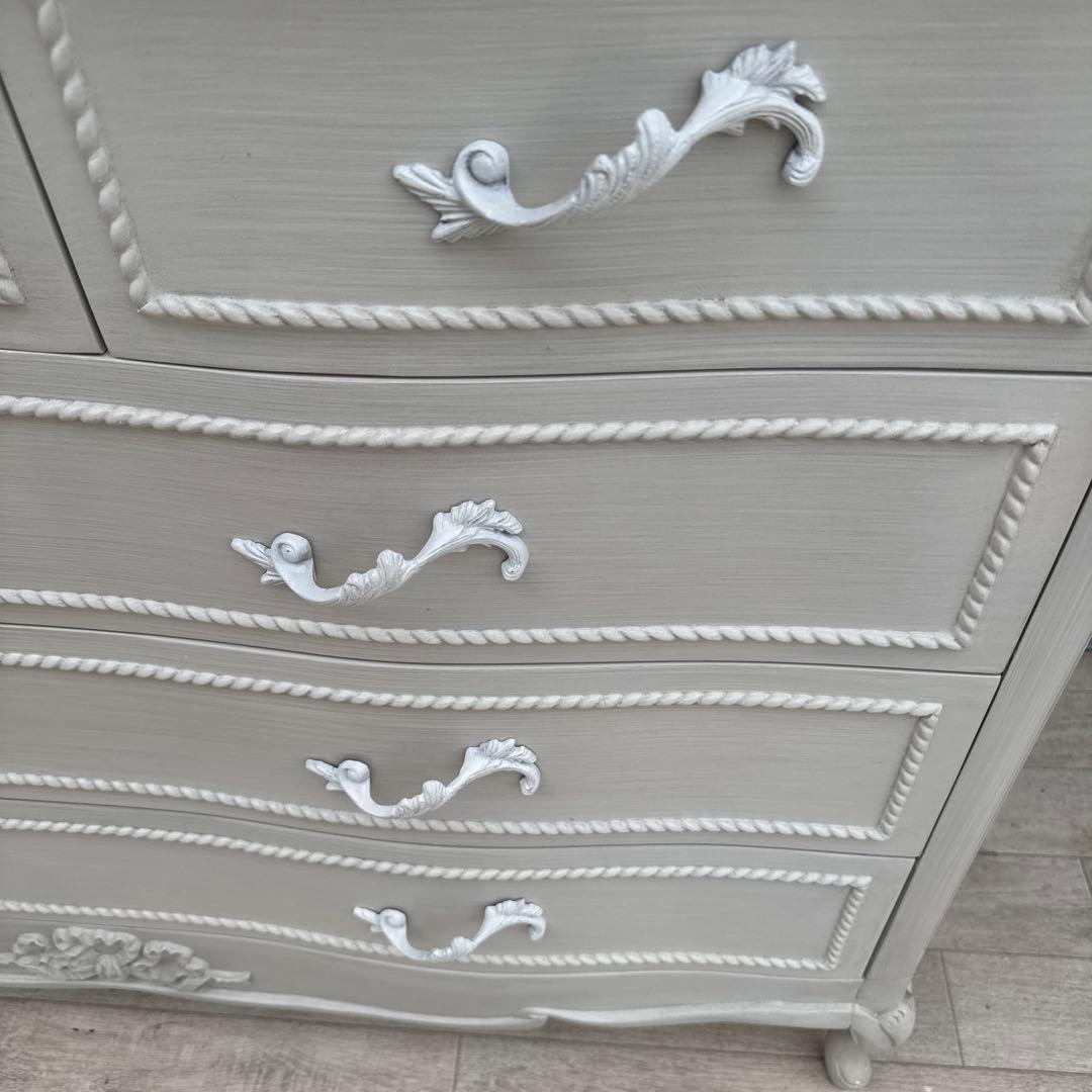 フレンチ　ワイドチェスト　姫家具　白家具　猫脚　ヨーロッパ調