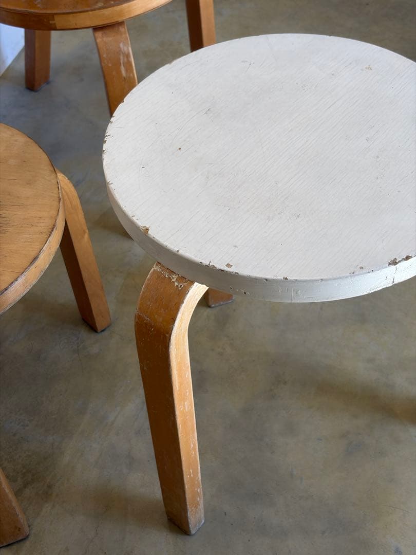 1950s stool60 Alvar Aaltoホワイトペイントartek