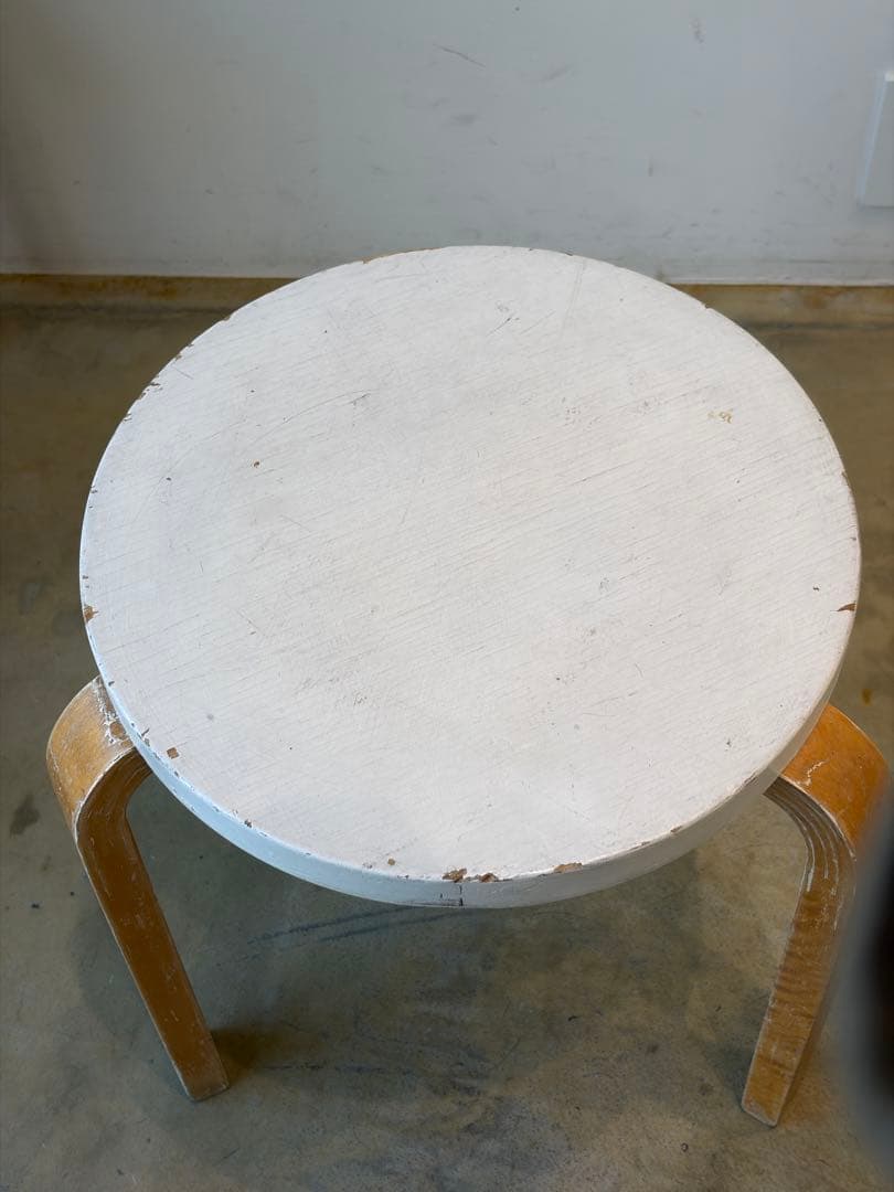 1950s stool60 Alvar Aaltoホワイトペイントartek