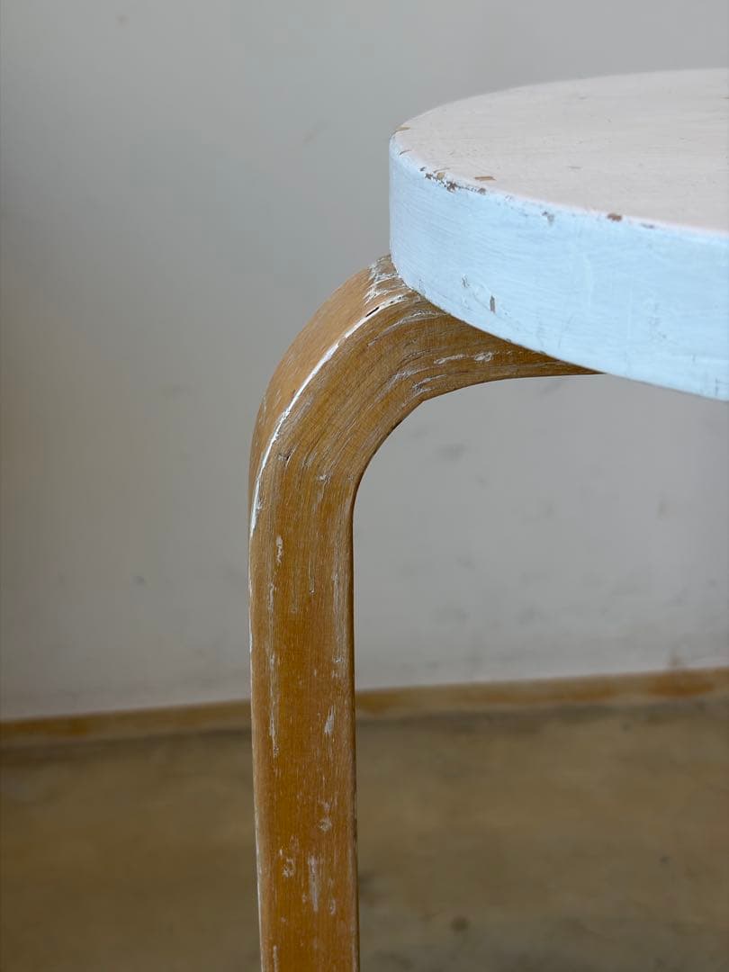 1950s stool60 Alvar Aaltoホワイトペイントartek
