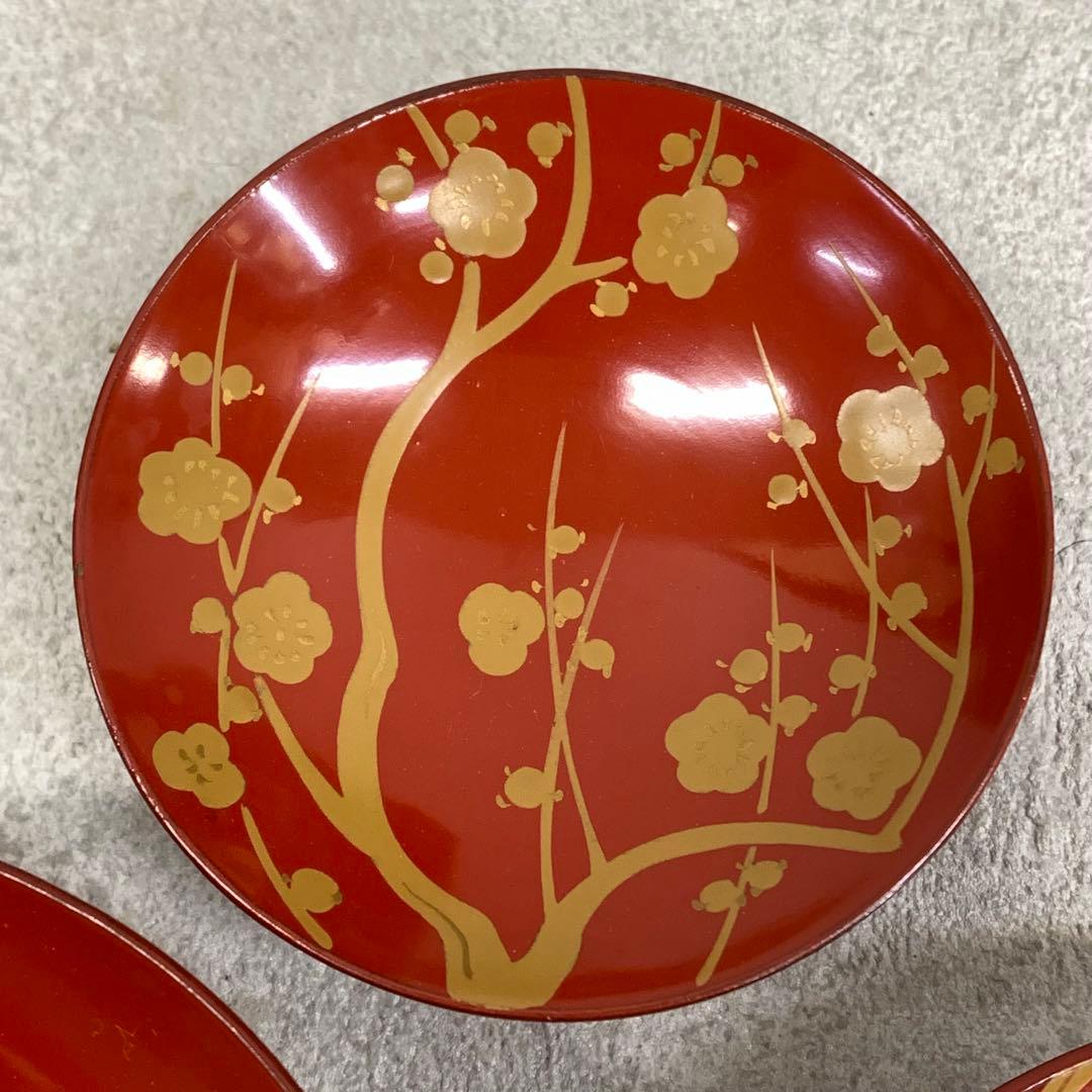 盃台 三ツ盃 台付 松竹梅 漆器 酒器 蒔絵 金彩 正月 祝