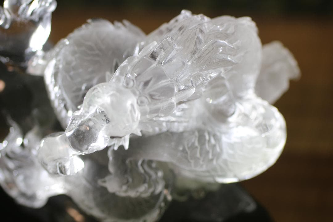 【専用箱付】龍水晶 登龍 彫刻 ガーデンクォーツ 開運 竜 辰