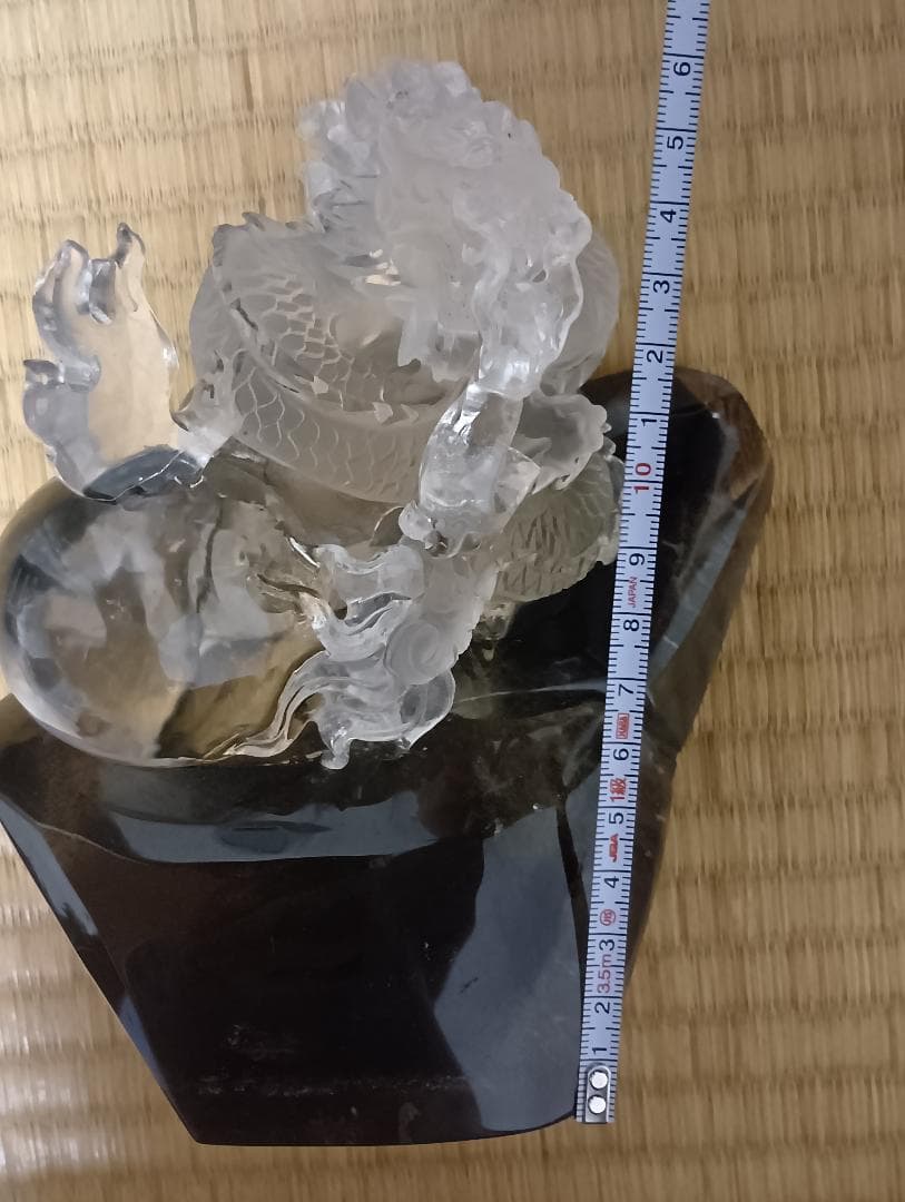 【専用箱付】龍水晶 登龍 彫刻 ガーデンクォーツ 開運 竜 辰