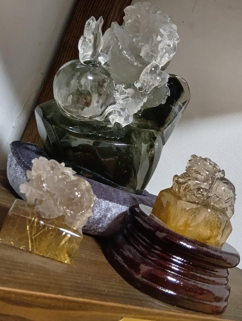 【専用箱付】龍水晶 登龍 彫刻 ガーデンクォーツ 開運 竜 辰