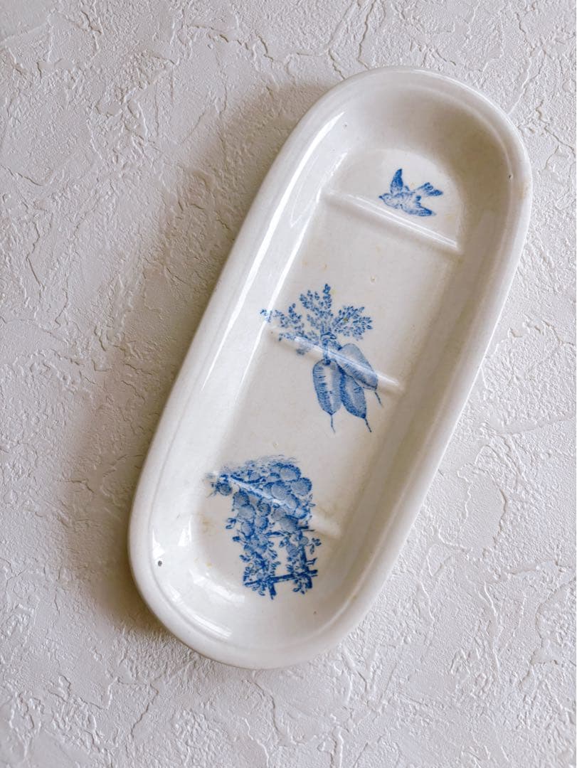 フランスアンティーク　Faiencerie d’Onnaing窯　歯ブラシトレイ