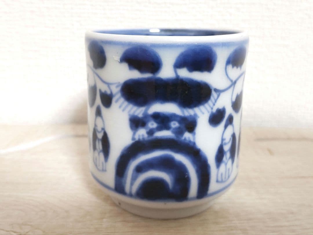 古伊万里　染付人物・獅子覗