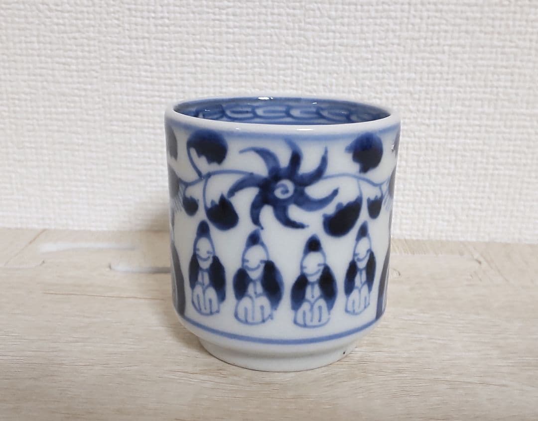 古伊万里　染付人物・獅子覗