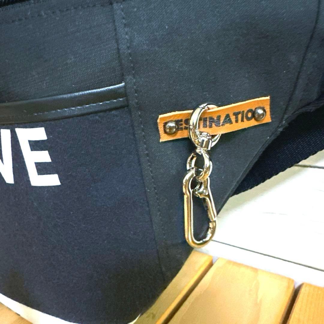 リメイク　ボディバッグ　豆レバーナスカン留め　ブラック