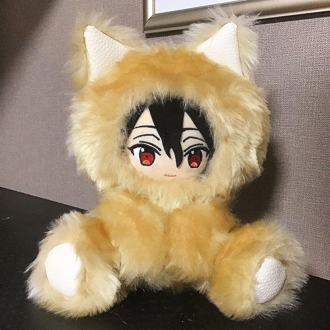 【114】おすわり　猫　ねこ ぬい服　16cm 着ぐるみ　ゴールド　合皮