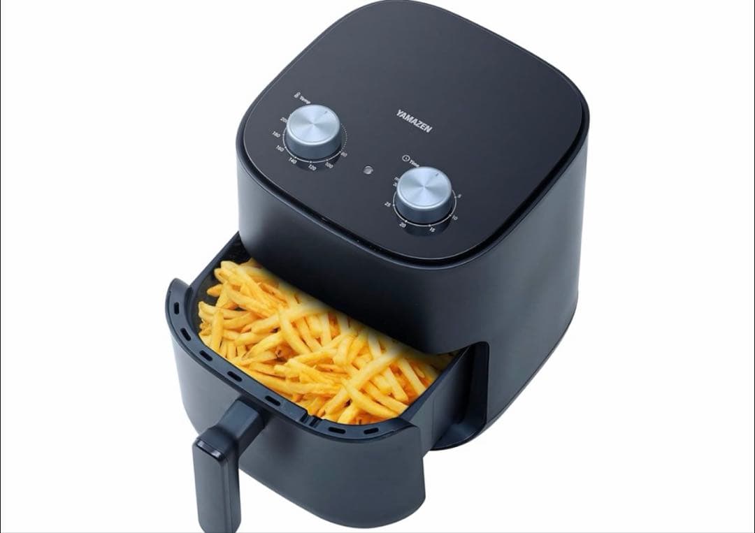 山善 ノンフライヤー 4.5L 大容量 エアフライヤー 家庭用 ブラック　未使用