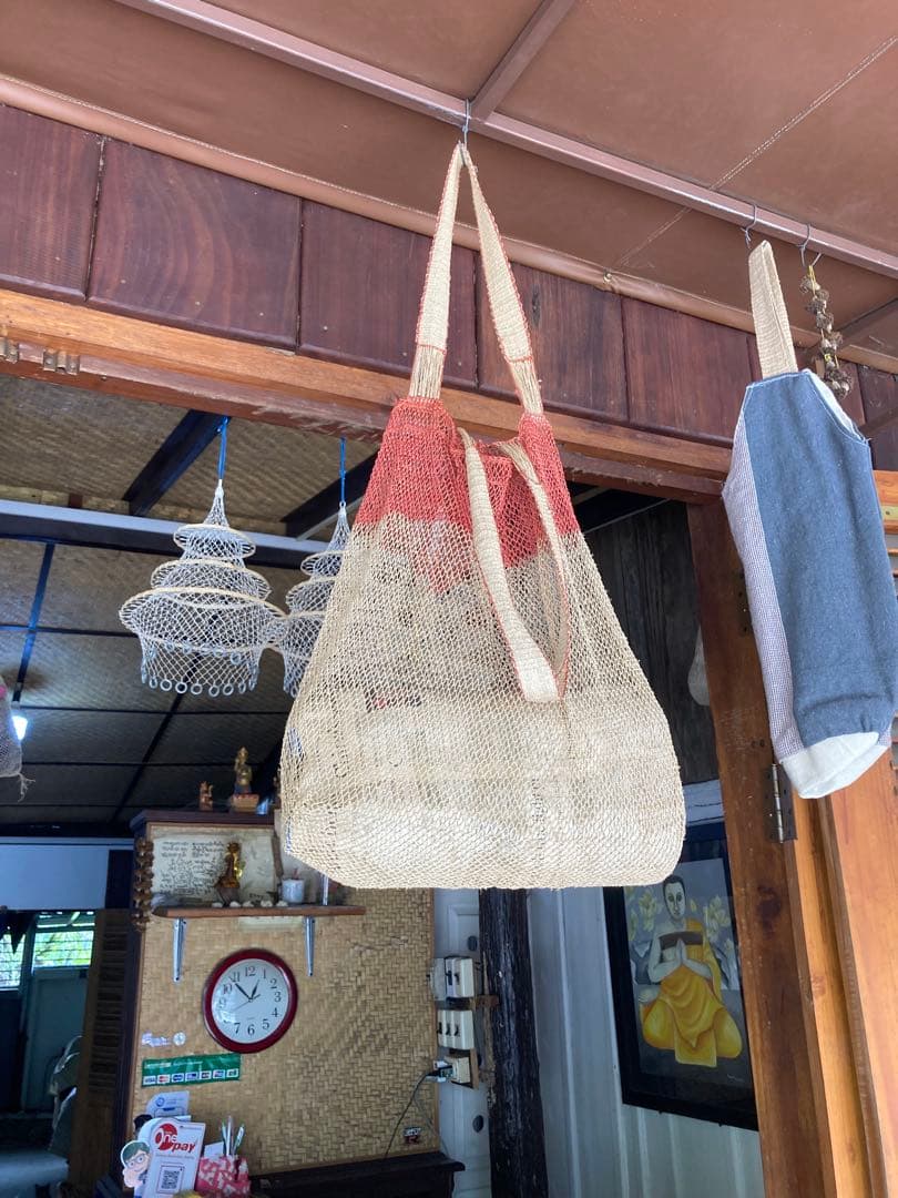 ラオス　カム族　葛ネットバッグ エコバッグ