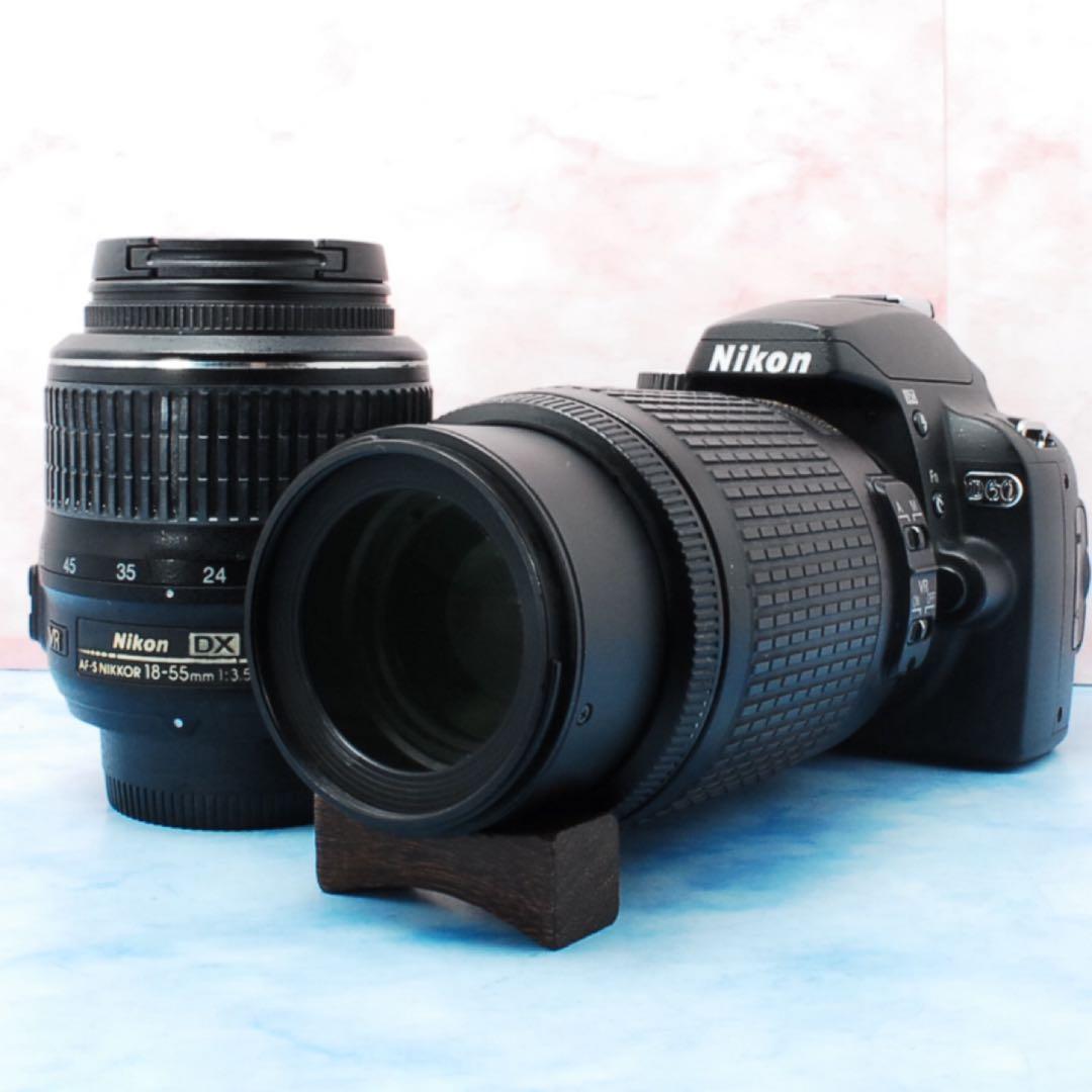 Nikon D60✨小型＆軽量✨一眼レフカメラ✨手ぶれ補正Wレンズ✨簡単撮影