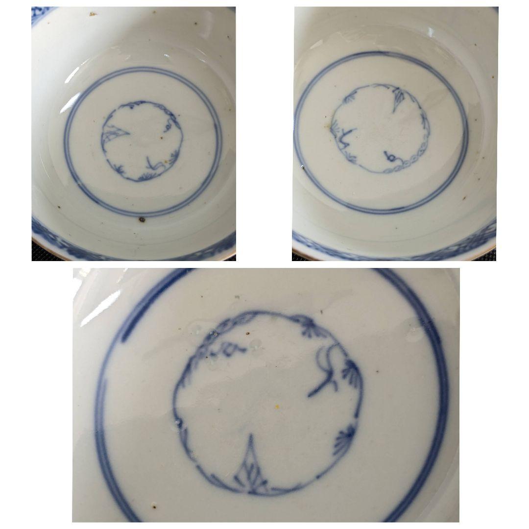 古伊万里 手描き 蓋付き 茶碗 4客 アンティーク ヴィンテージ