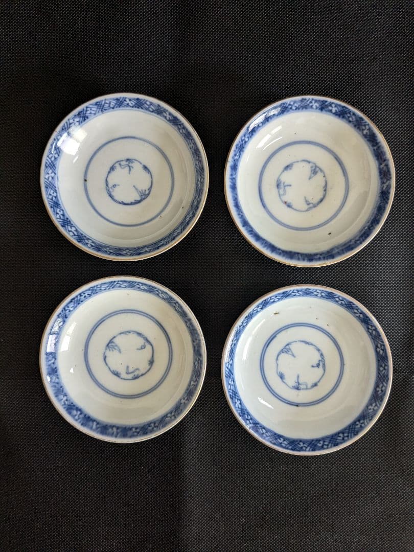古伊万里 手描き 蓋付き 茶碗 4客 アンティーク ヴィンテージ