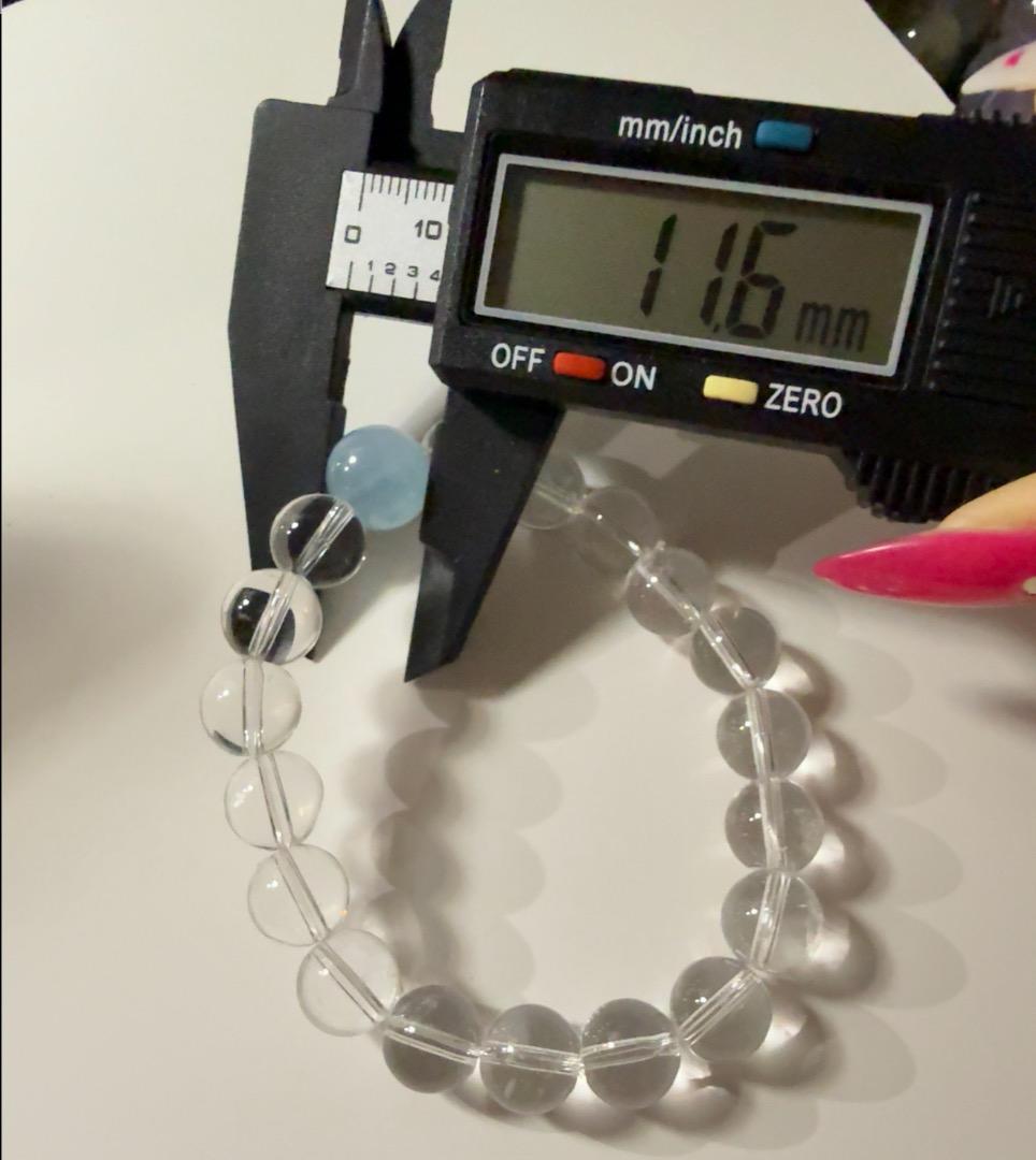 天然白水晶プラスアクアマリンブレスレット10mm