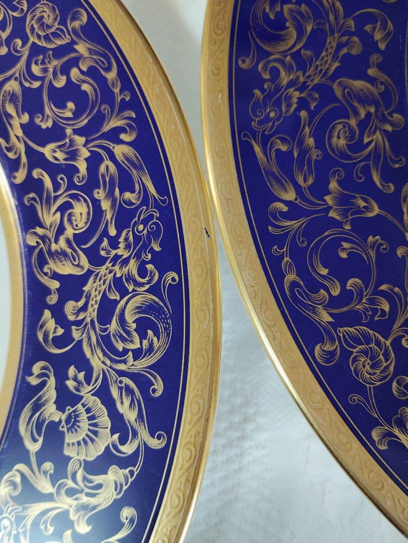 豪華　コバルトブループレート　31㎝　5枚ニッコー