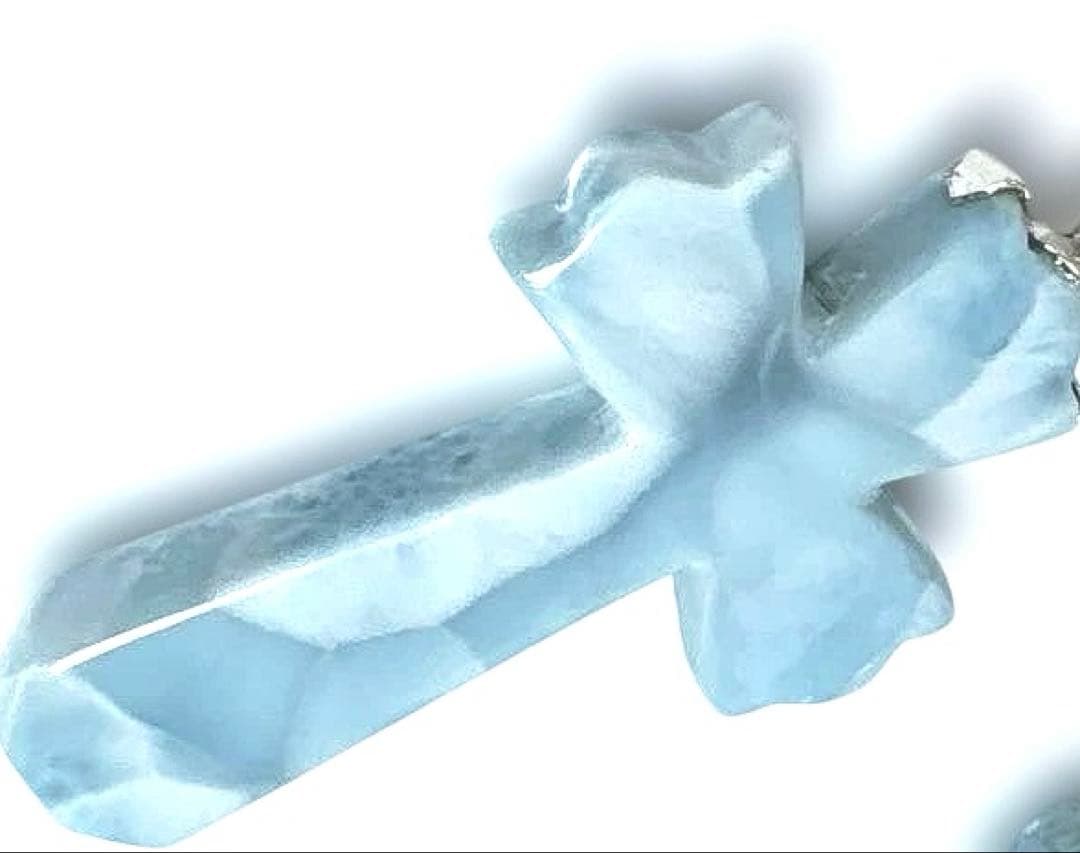 ドミニカ共和国産　ラリマー　クロスモチーフ特大ペンダント　② S925